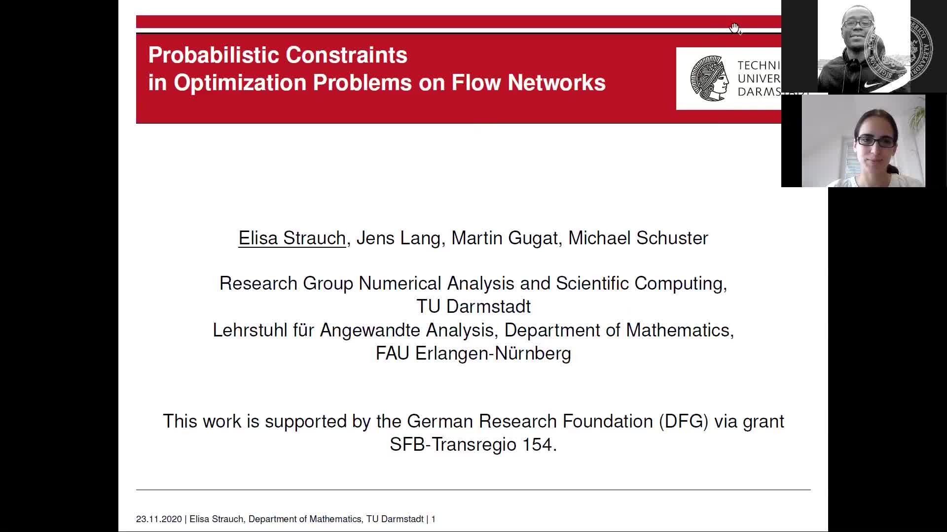 Probabilistic Constraints in Optimization Problems on Flow Networks (Elisa Strauch, TU Damstadt) preview image